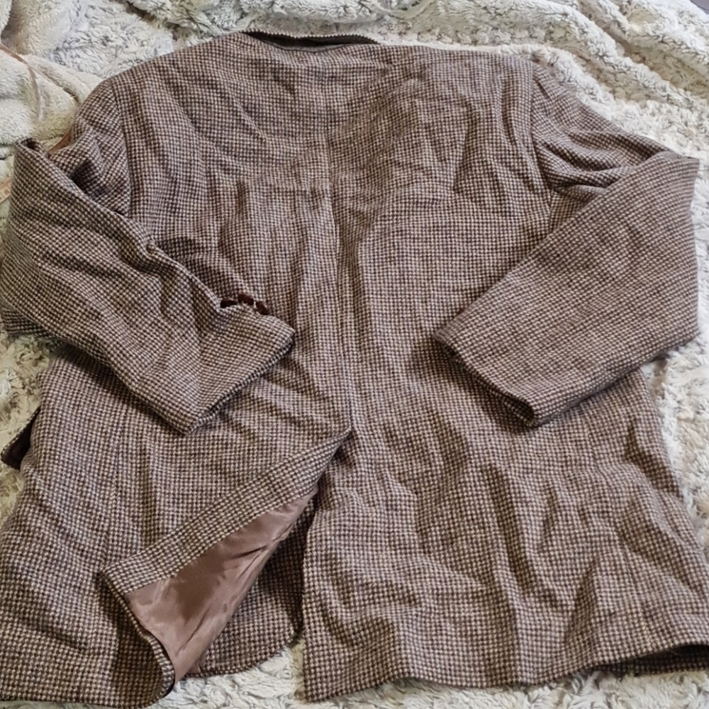 VTG Barney's 100% Wool Suit Jacket Tweed Small - Picture 12 of 13